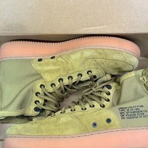 Nike Green Combat Moto Boots High-Top